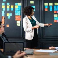 Professional woman giving presentation