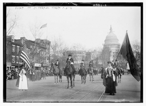 A suffrage march in Washington D.C. in 1913. (National archives)