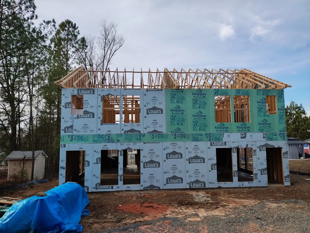 Photo of house being built by the Greater Matthews Habitat for Humanity.