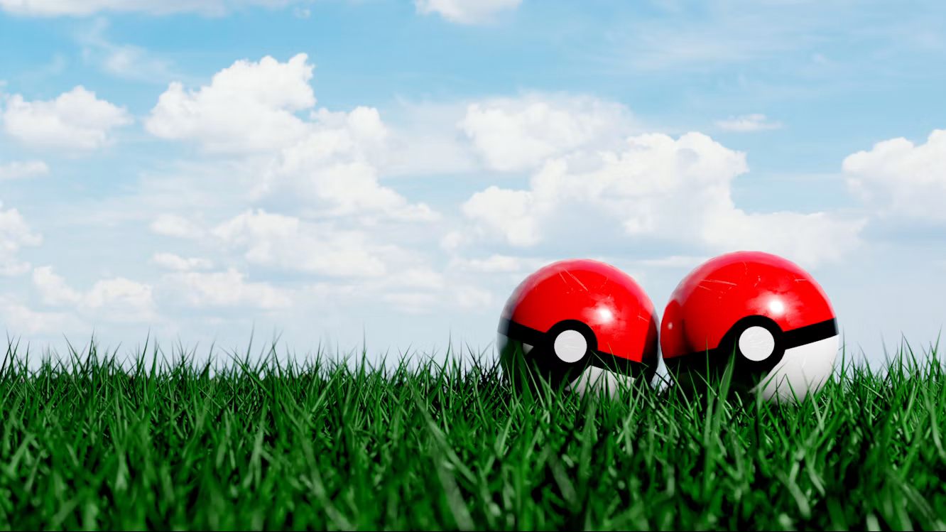 Pokeballs in grass